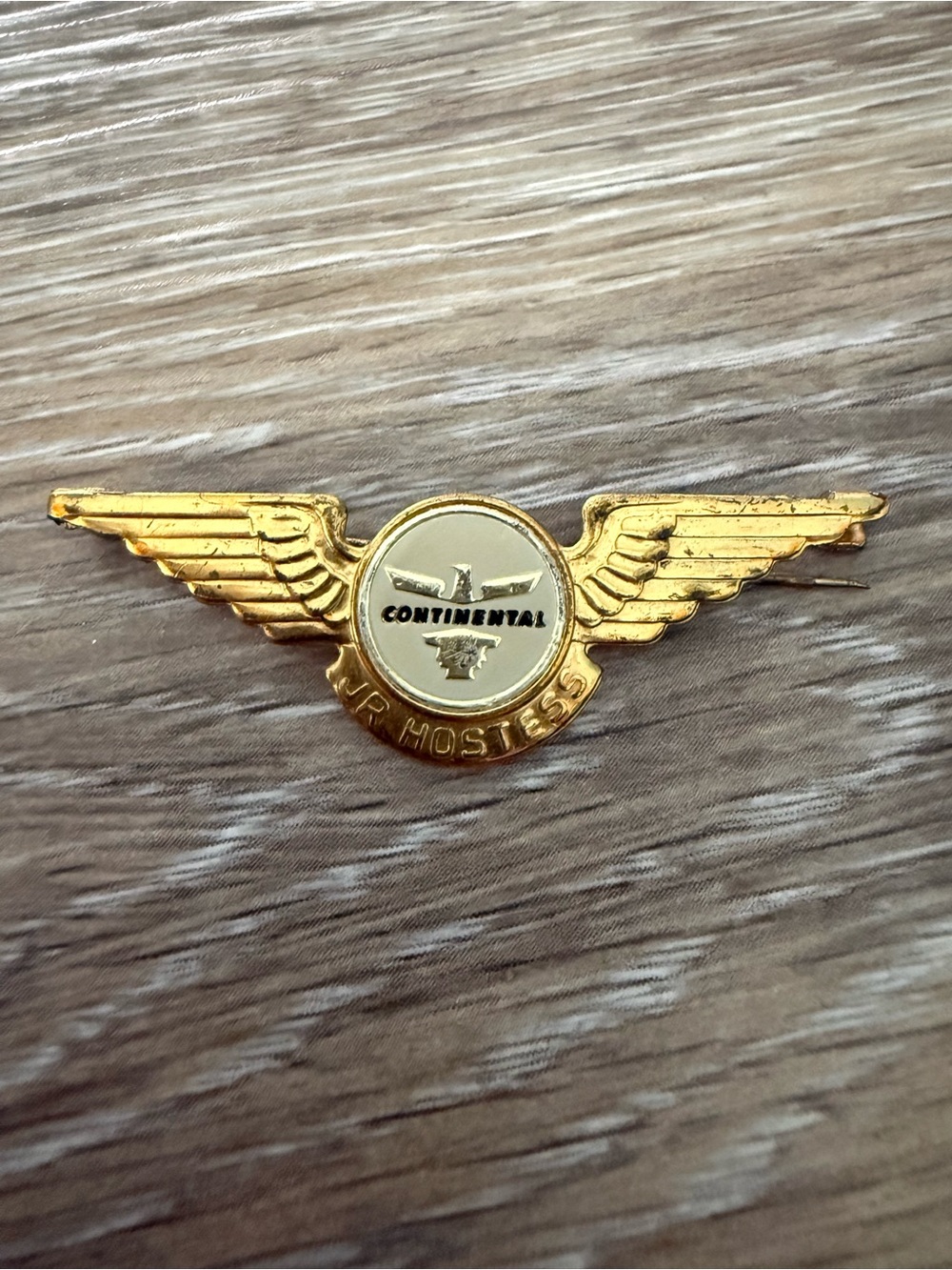 Vintage 1950s or 1960s Continental Jr. Hostess Gold Wing Pin